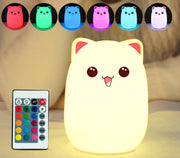 Cartoon silicone lamp clapping lamp colorful night lamp