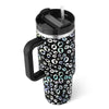 40oz Insulated Tumbler with Handle & Straw – Spill-Proof Stainless Steel Travel Mug