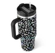 40oz Insulated Tumbler with Handle & Straw – Spill-Proof Stainless Steel Travel Mug